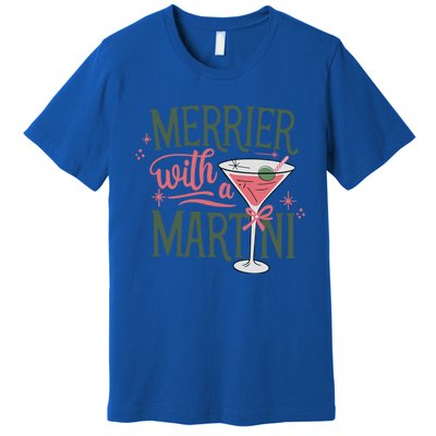 Merrier With A Martini Coquette Christmas Cocktail Martini Gift Premium T-Shirt