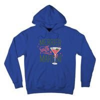 Merrier With A Martini Coquette Christmas Cocktail Martini Gift Tall Hoodie