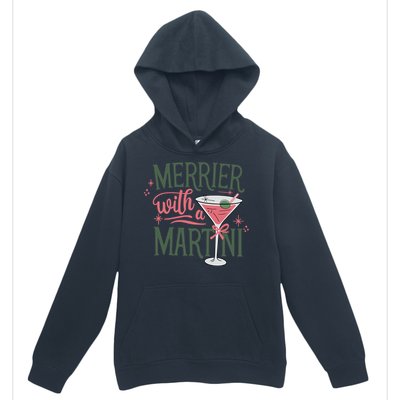 Merrier With A Martini Coquette Christmas Cocktail Martini Gift Urban Pullover Hoodie