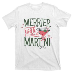 Merrier With A Martini Coquette Christmas Cocktail Martini T-Shirt