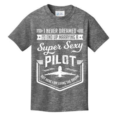 Married With A Super Sexy Pilot Aviator Wife Couple Funny Kids T-Shirt