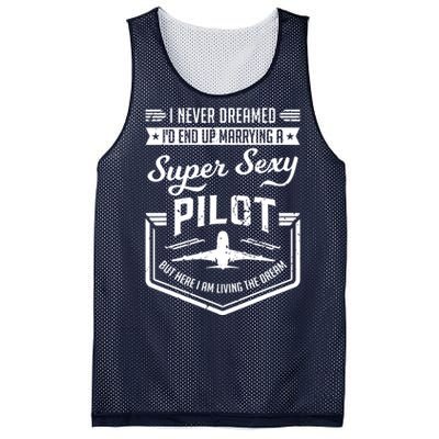 Married With A Super Sexy Pilot Aviator Wife Couple Funny Mesh Reversible Basketball Jersey Tank