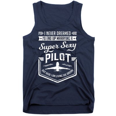 Married With A Super Sexy Pilot Aviator Wife Couple Funny Tank Top