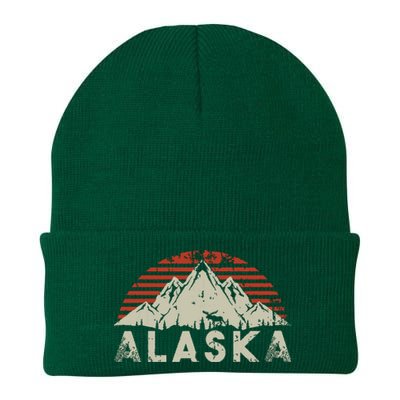 Mountain Wildlife Animal Alaskan Moose Retro Alaska Knit Cap Winter Beanie