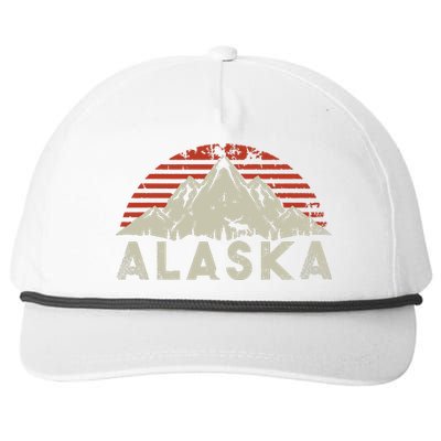 Mountain Wildlife Animal Alaskan Moose Retro Alaska Snapback Five-Panel Rope Hat