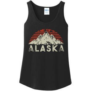 Mountain Wildlife Animal Alaskan Moose Retro Alaska Ladies Essential Tank