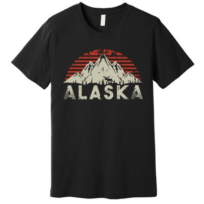 Mountain Wildlife Animal Alaskan Moose Retro Alaska Premium T-Shirt