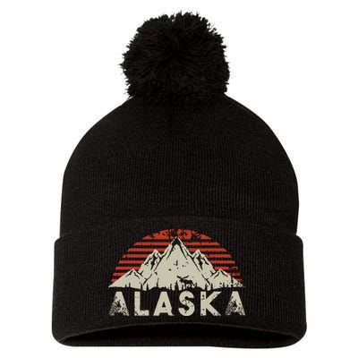 Mountain Wildlife Animal Alaskan Moose Retro Alaska Pom Pom 12in Knit Beanie