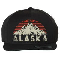 Mountain Wildlife Animal Alaskan Moose Retro Alaska Wool Snapback Cap