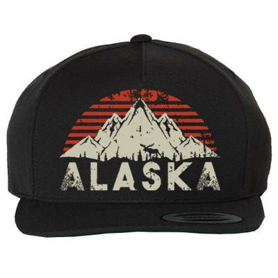 Mountain Wildlife Animal Alaskan Moose Retro Alaska Wool Snapback Cap