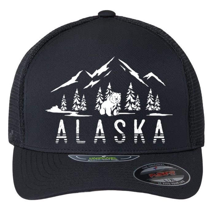 Mountain Wildlife Animal Alaskan Bear Nature Alaska Flexfit Unipanel Trucker Cap