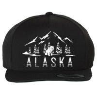 Mountain Wildlife Animal Alaskan Bear Nature Alaska Wool Snapback Cap