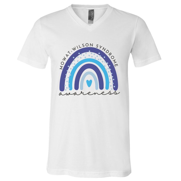 Mowat Wilson Awareness Rainbow Supporter V-Neck T-Shirt