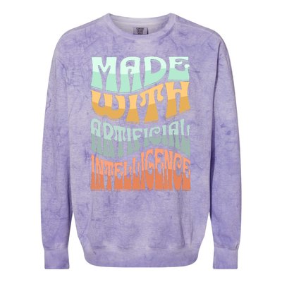 Made With Artificial Intelligence Colorblast Crewneck Sweatshirt