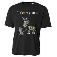 Mouse Walking a Donkey I Don't Give Rats Ass Cooling Performance Crew T-Shirt