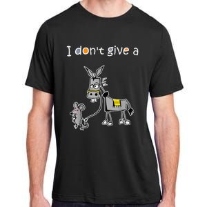 Mouse Walking a Donkey I Don't Give Rats Ass Adult ChromaSoft Performance T-Shirt