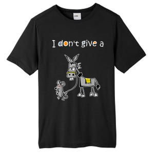 Mouse Walking a Donkey I Don't Give Rats Ass Tall Fusion ChromaSoft Performance T-Shirt