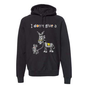 Mouse Walking a Donkey I Don't Give Rats Ass Premium Hoodie