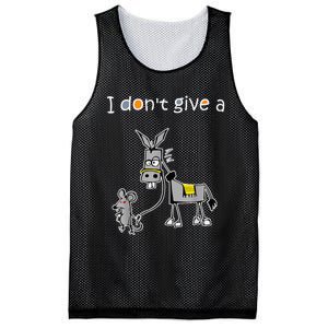 Mouse Walking a Donkey I Don't Give Rats Ass Mesh Reversible Basketball Jersey Tank