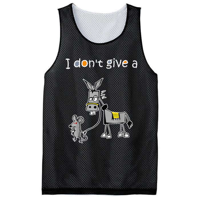 Mouse Walking a Donkey I Don't Give Rats Ass Mesh Reversible Basketball Jersey Tank