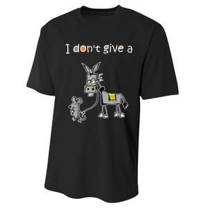 Mouse Walking a Donkey I Don't Give Rats Ass Performance Sprint T-Shirt