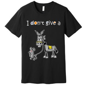 Mouse Walking a Donkey I Don't Give Rats Ass Premium T-Shirt