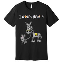 Mouse Walking a Donkey I Don't Give Rats Ass Premium T-Shirt