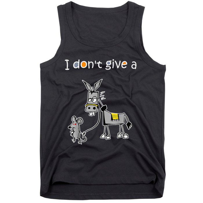 Mouse Walking a Donkey I Don't Give Rats Ass Tank Top