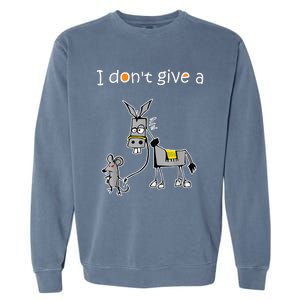 Mouse Walking a Donkey I Don't Give Rats Ass Garment-Dyed Sweatshirt