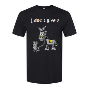 Mouse Walking a Donkey I Don't Give Rats Ass Softstyle CVC T-Shirt