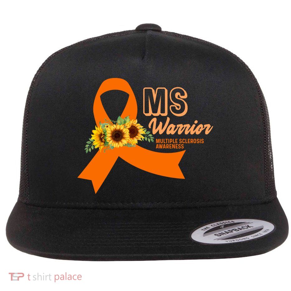 Ms Warrior Awareness Gift Ms Awareness Funny Gift Flatbill Hat