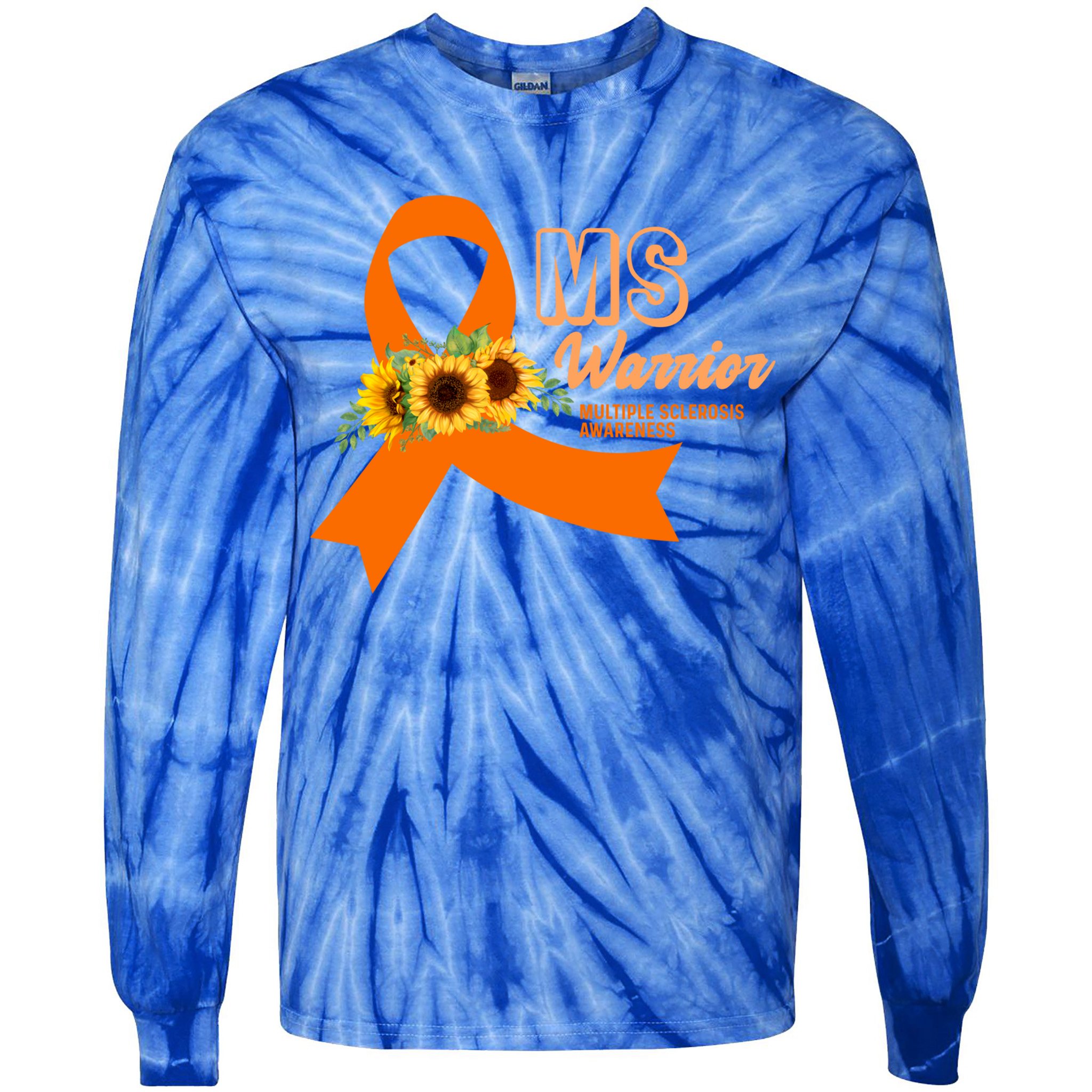 Ms Warrior Awareness Gift Ms Awareness Funny Gift Tie-Dye Long Sleeve Shirt