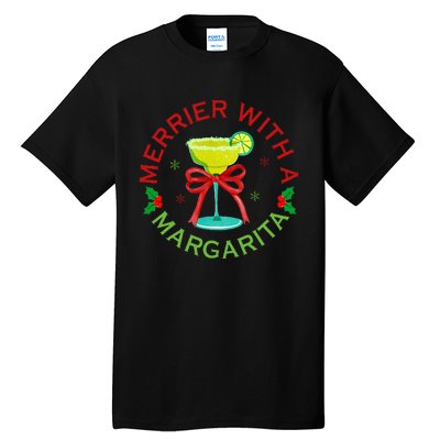 Merrier With A Margarita Christmas Drinking Margarita Lover Tall T-Shirt