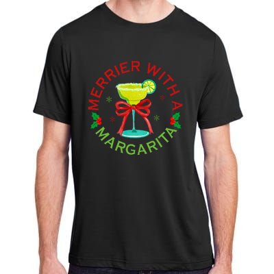 Merrier With A Margarita Christmas Drinking Margarita Lover Adult ChromaSoft Performance T-Shirt