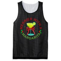 Merrier With A Margarita Christmas Drinking Margarita Lover Mesh Reversible Basketball Jersey Tank