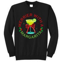 Merrier With A Margarita Christmas Drinking Margarita Lover Tall Sweatshirt