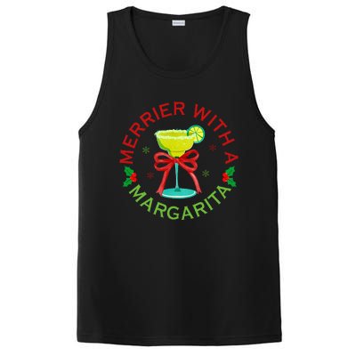 Merrier With A Margarita Christmas Drinking Margarita Lover PosiCharge Competitor Tank