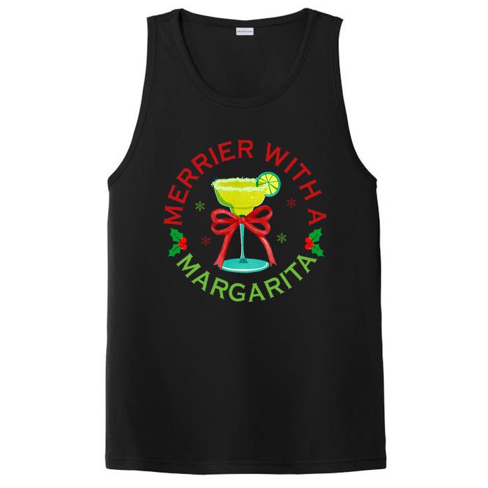 Merrier With A Margarita Christmas Drinking Margarita Lover PosiCharge Competitor Tank