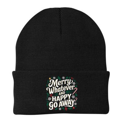 Merry Whatever And Happy Go Away Christmas Funny Quote Beanie
