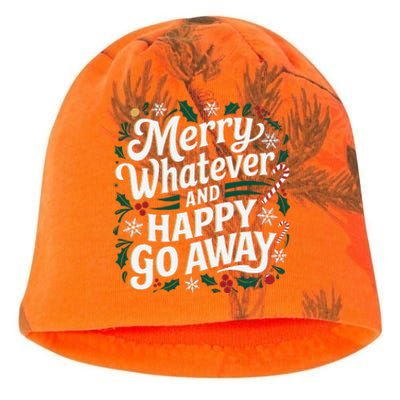 Merry Whatever And Happy Go Away Christmas Funny Quote Kati - Camo Knit Beanie