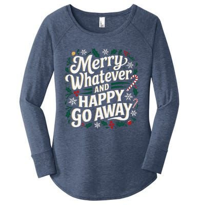 Merry Whatever And Happy Go Away Christmas Funny Quote Women's Perfect Tri Tunic Long Sleeve Shirt