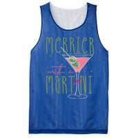 Merrier With A Martini Martini Cocktail Glasses Xmas Pajamas Gift Mesh Reversible Basketball Jersey Tank