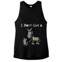 Mouse Walking A Donkey I DonT Give Rats Ass Mouse Ladies PosiCharge Tri-Blend Wicking Tank