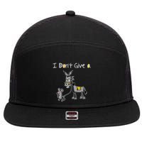 Mouse Walking A Donkey I DonT Give Rats Ass Mouse 7 Panel Mesh Trucker Snapback Hat