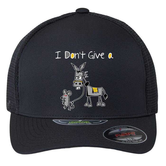 Mouse Walking A Donkey I DonT Give Rats Ass Mouse Flexfit Unipanel Trucker Cap