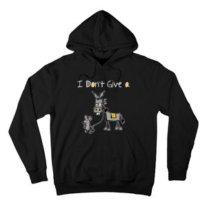 Mouse Walking A Donkey I DonT Give Rats Ass Mouse Hoodie