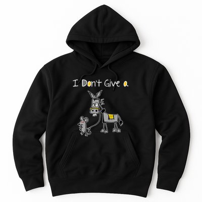Mouse Walking A Donkey I DonT Give Rats Ass Mouse Hoodie