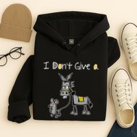 Mouse Walking A Donkey I DonT Give Rats Ass Mouse Hoodie