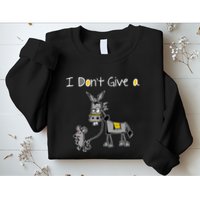 Mouse Walking A Donkey I DonT Give Rats Ass Mouse Sweatshirt