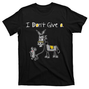 Mouse Walking A Donkey I DonT Give Rats Ass Mouse T-Shirt